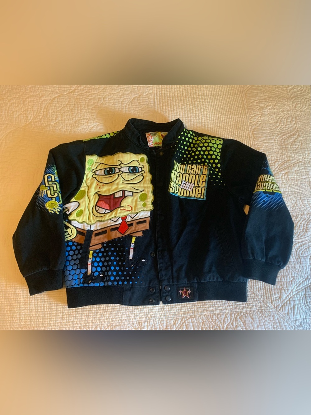 Vintage Y2K JH Design x Nickelodeon SpongeBob SquarePants racing jacket